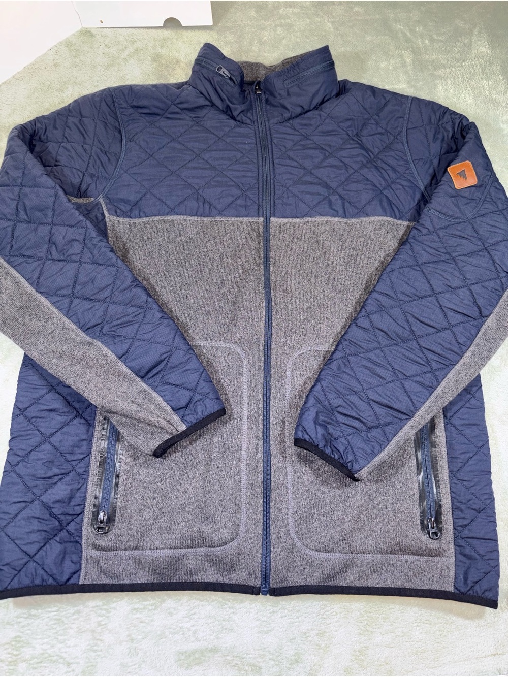 Burton Durable Goods DRYRIDE Pierce Fleece Jacket Blue Gray XXL Hidden Hood